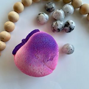 Large Bath Bomb with Large Rainbow Moonstone Crystal.